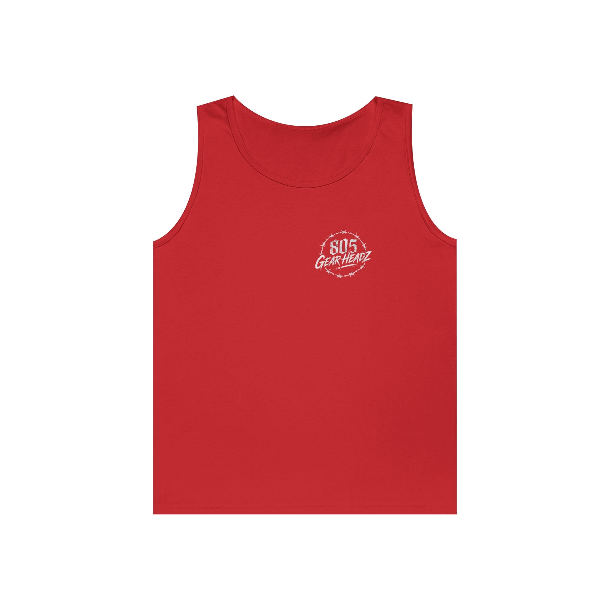 805 Gearheadz Tank Top — Barbed Wire Logo Muscle Tee for Car Enthusiasts