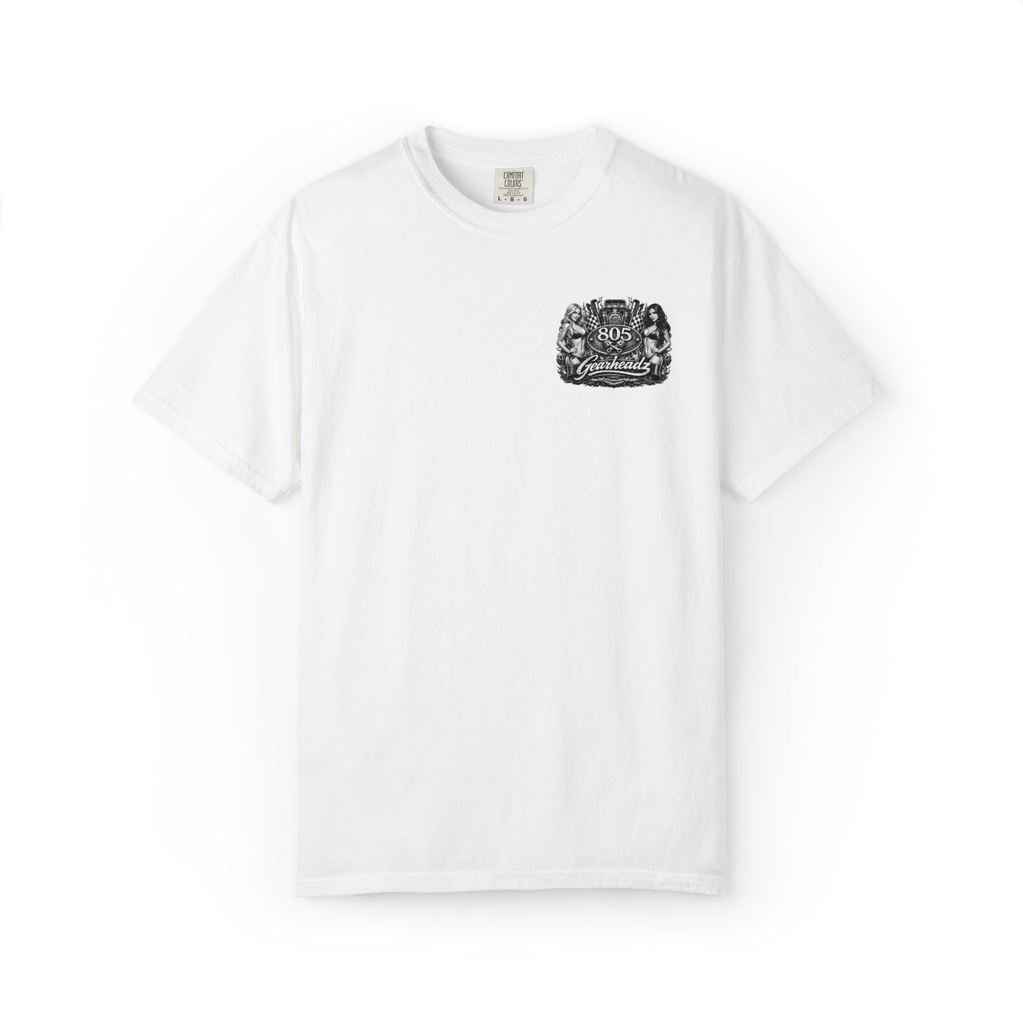 805 Gearheadz Motorcar T-Shirt — Retro Pinup Engine Graphic