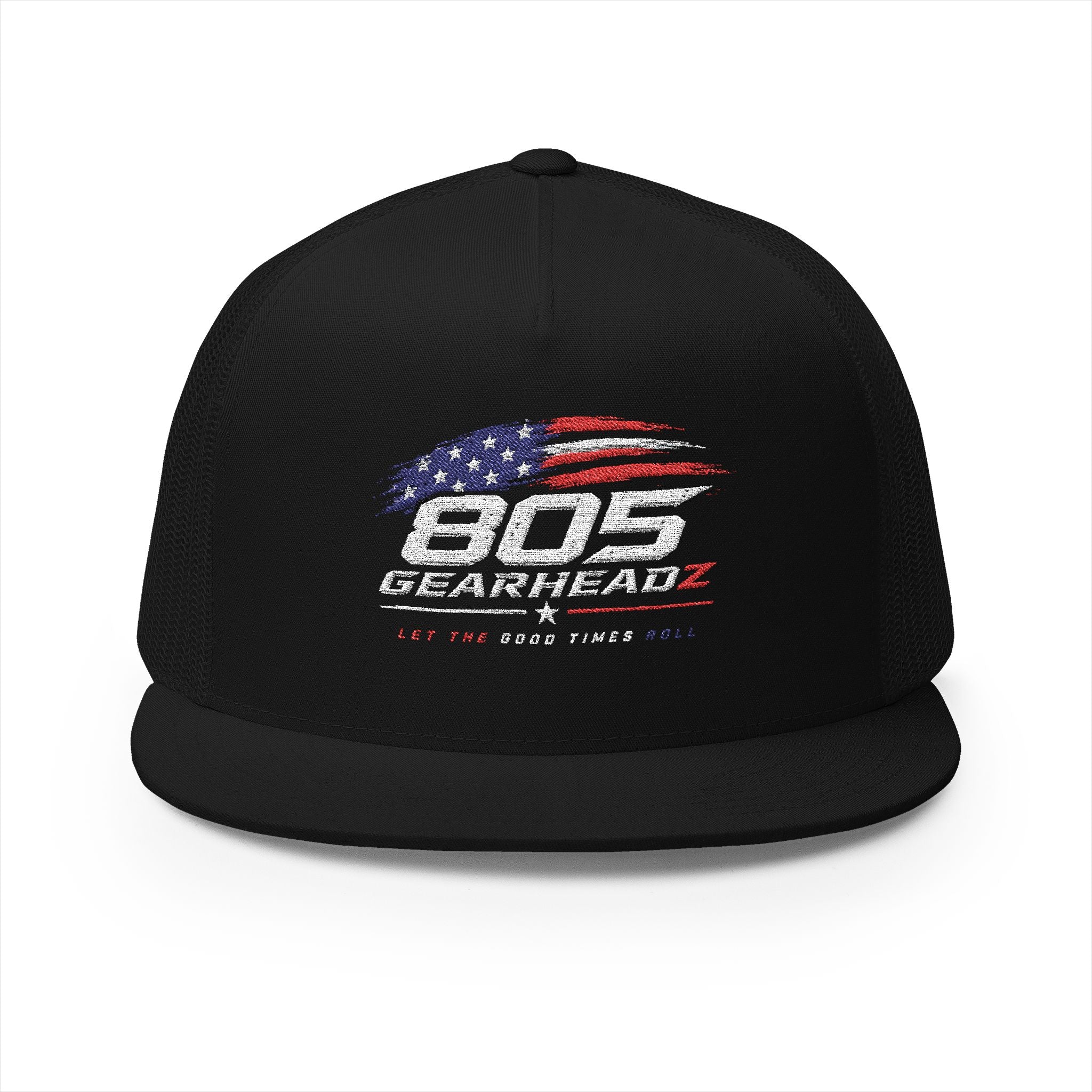 Trucker Cap - USA Flag '505' Racing Logo Vintage Distressed Snapback