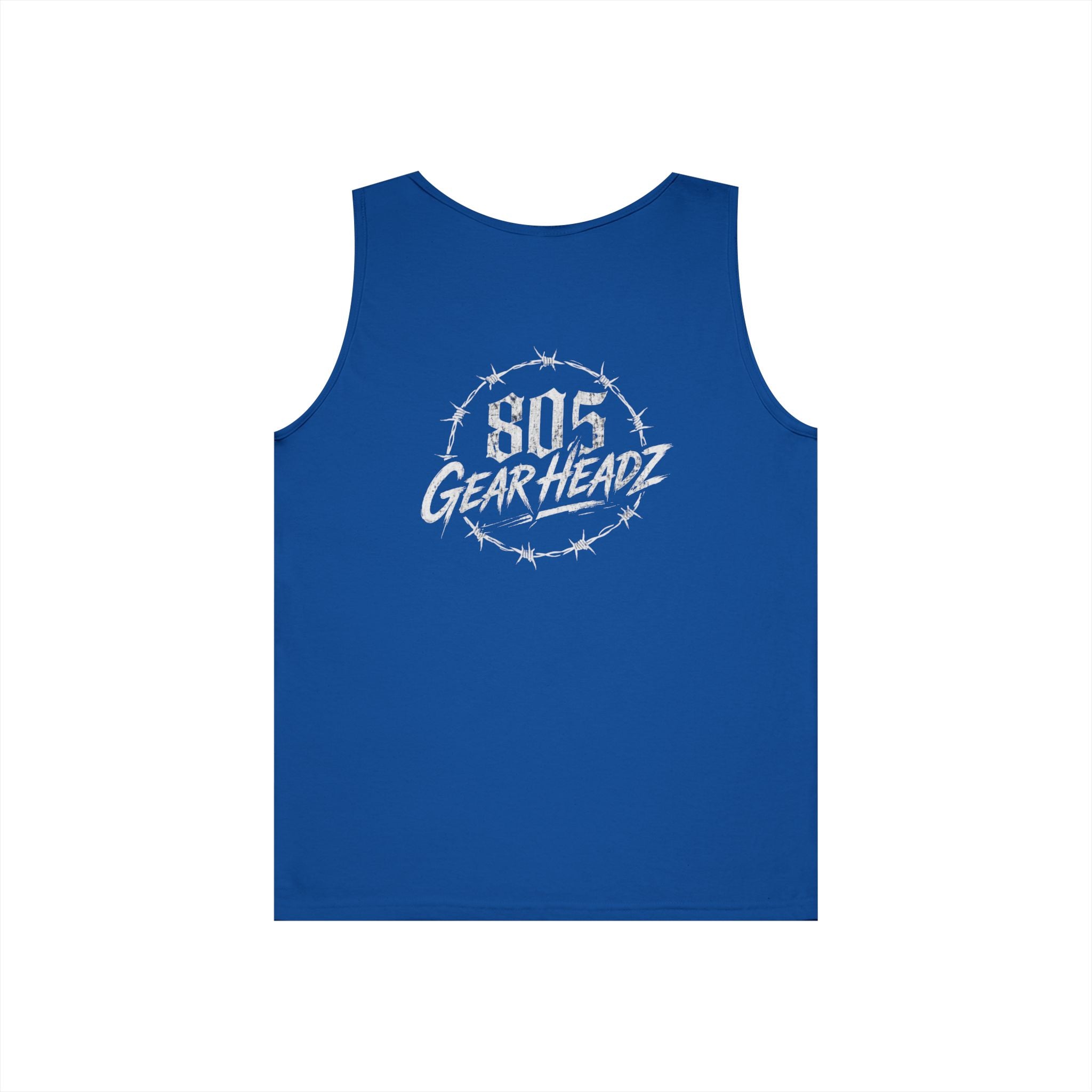 805 Gearheadz Tank Top — Barbed Wire Logo Muscle Tee for Car Enthusiasts