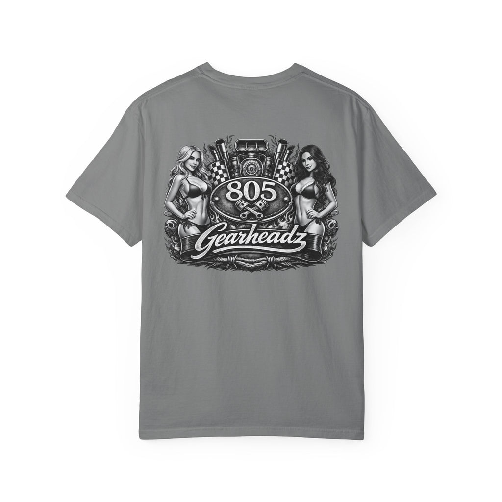 805 Gearheadz Motorcar T-Shirt — Retro Pinup Engine Graphic