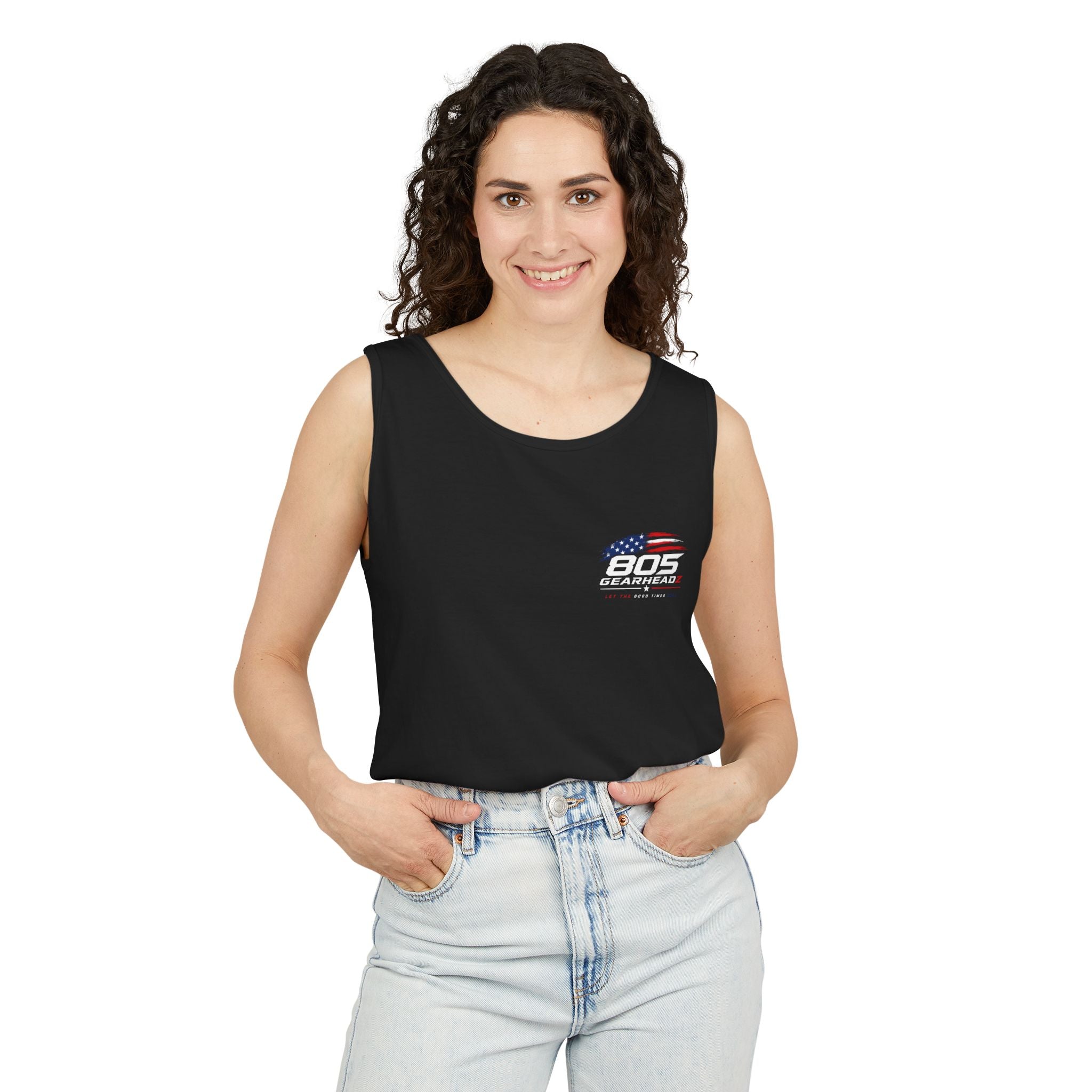 805 Gearheadz Tank Top — Patriotic American Flag Car Enthusiast Muscle Tank