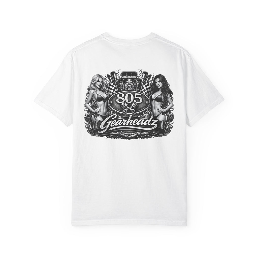 805 Gearheadz Motorcar T-Shirt — Retro Pinup Engine Graphic