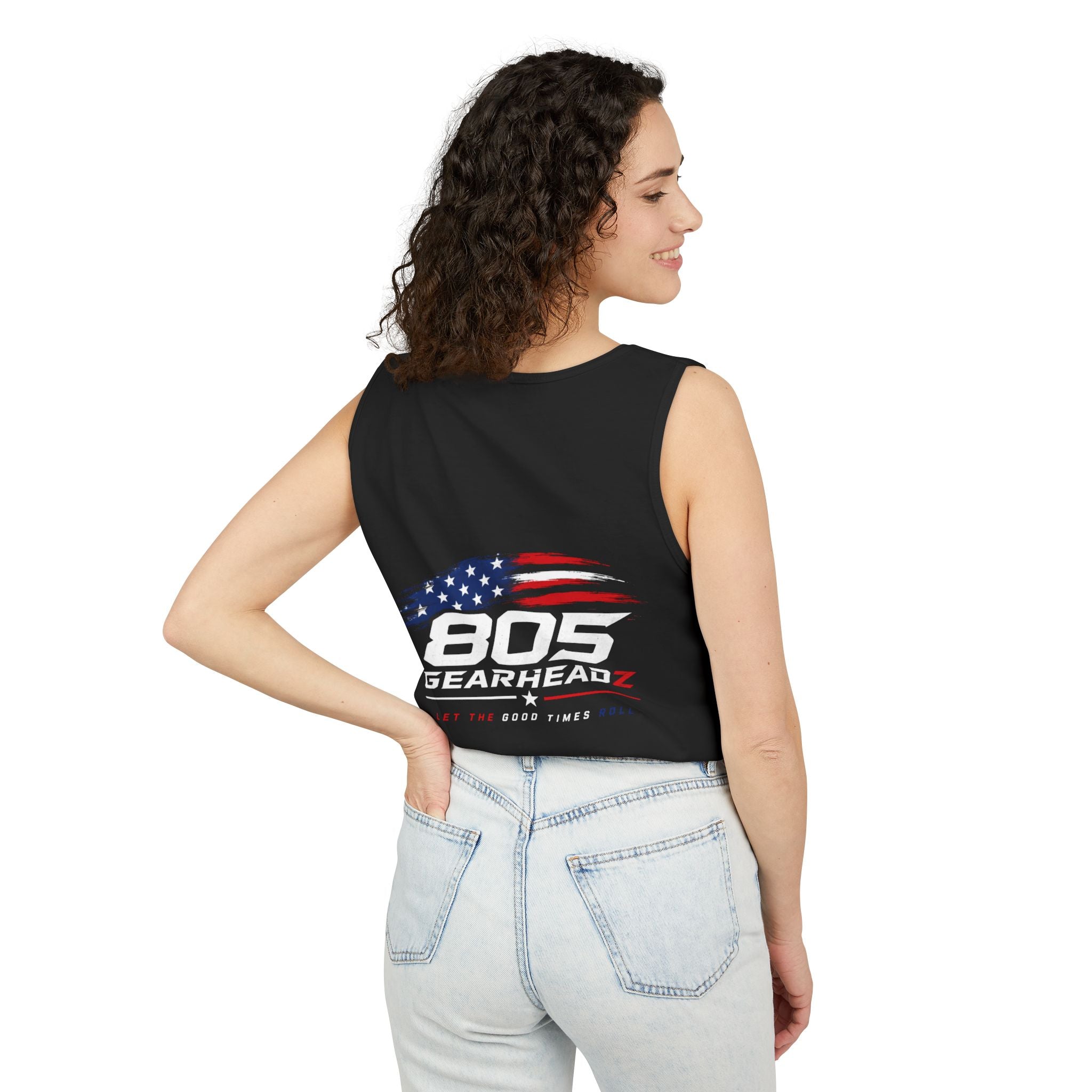 805 Gearheadz Tank Top — Patriotic American Flag Car Enthusiast Muscle Tank