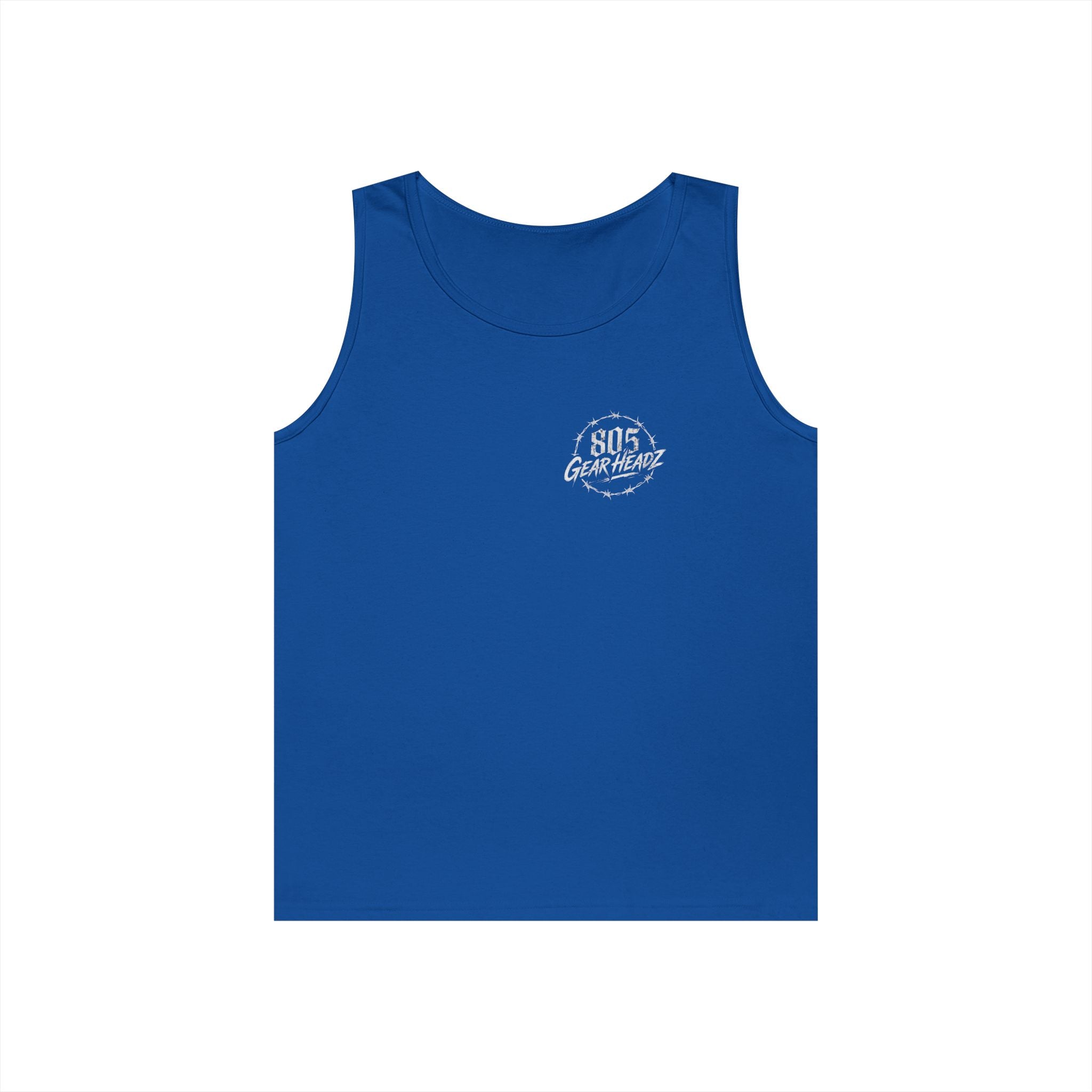 805 Gearheadz Tank Top — Barbed Wire Logo Muscle Tee for Car Enthusiasts