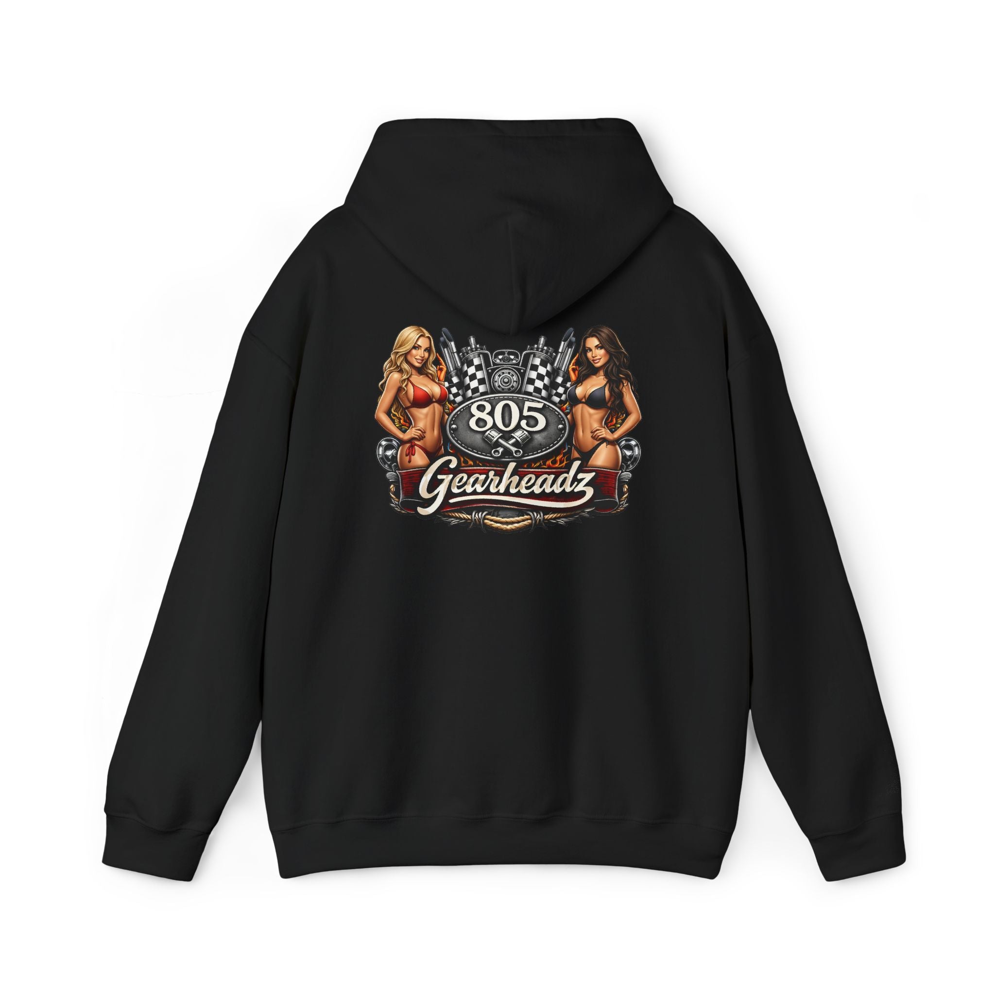 805 Gearheadz Hoodie – Vintage Pinup Car Club Racing Logo