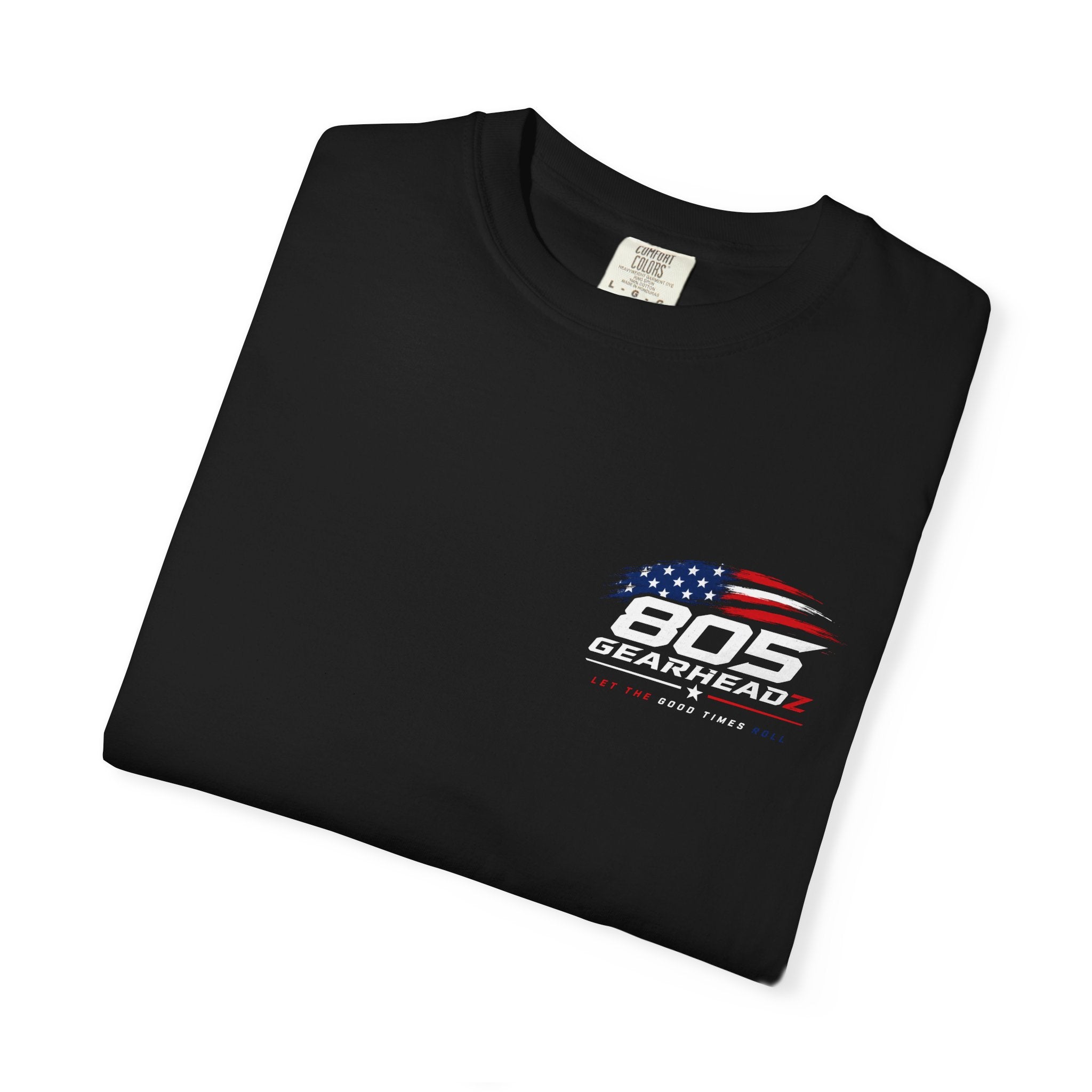 805 Gearhead T-Shirt — American Flag Muscle Car Racing Tee
