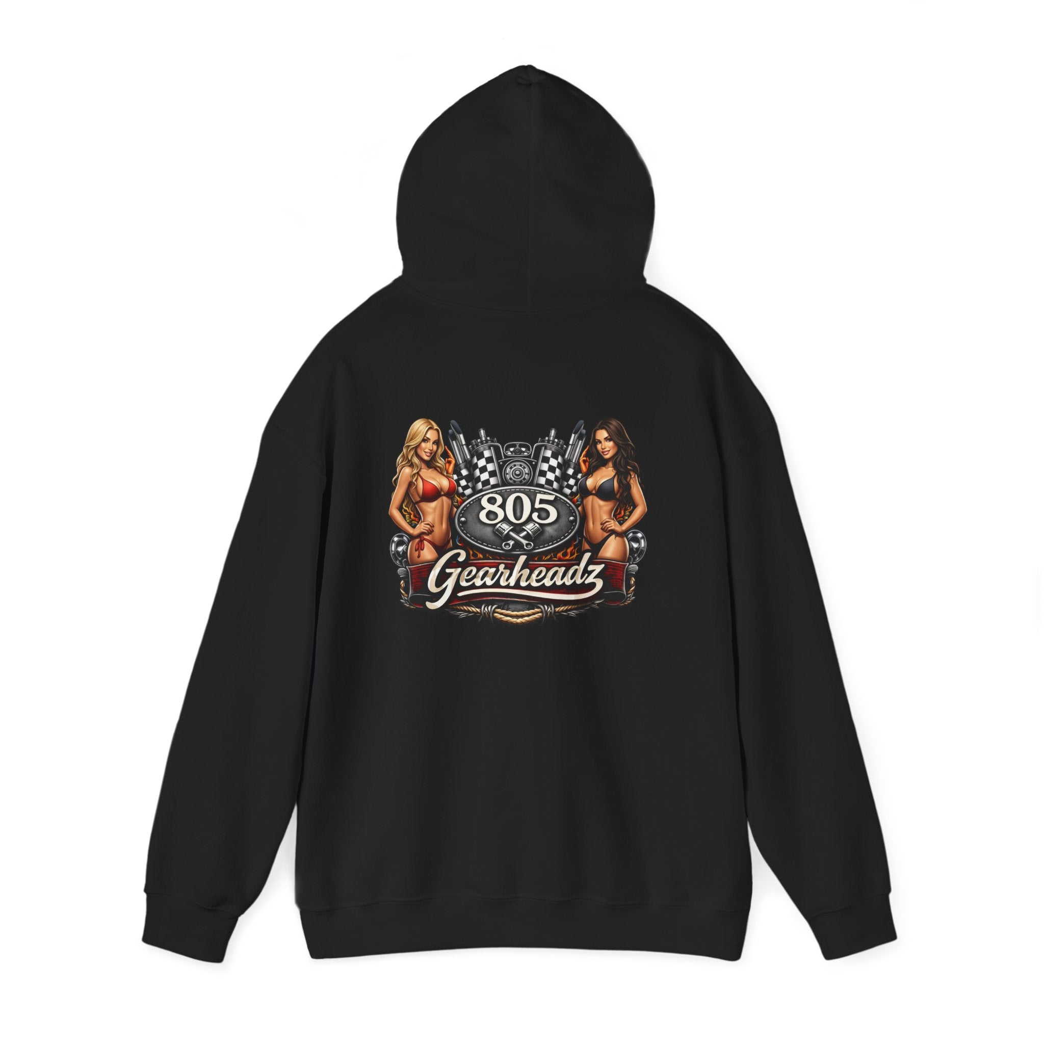 805 Gearheadz Hoodie – Vintage Pinup Car Club Racing Logo