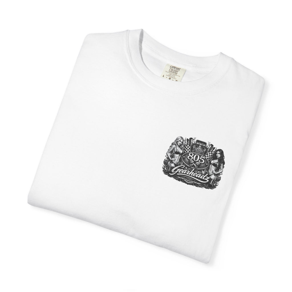 805 Gearheadz Motorcar T-Shirt — Retro Pinup Engine Graphic