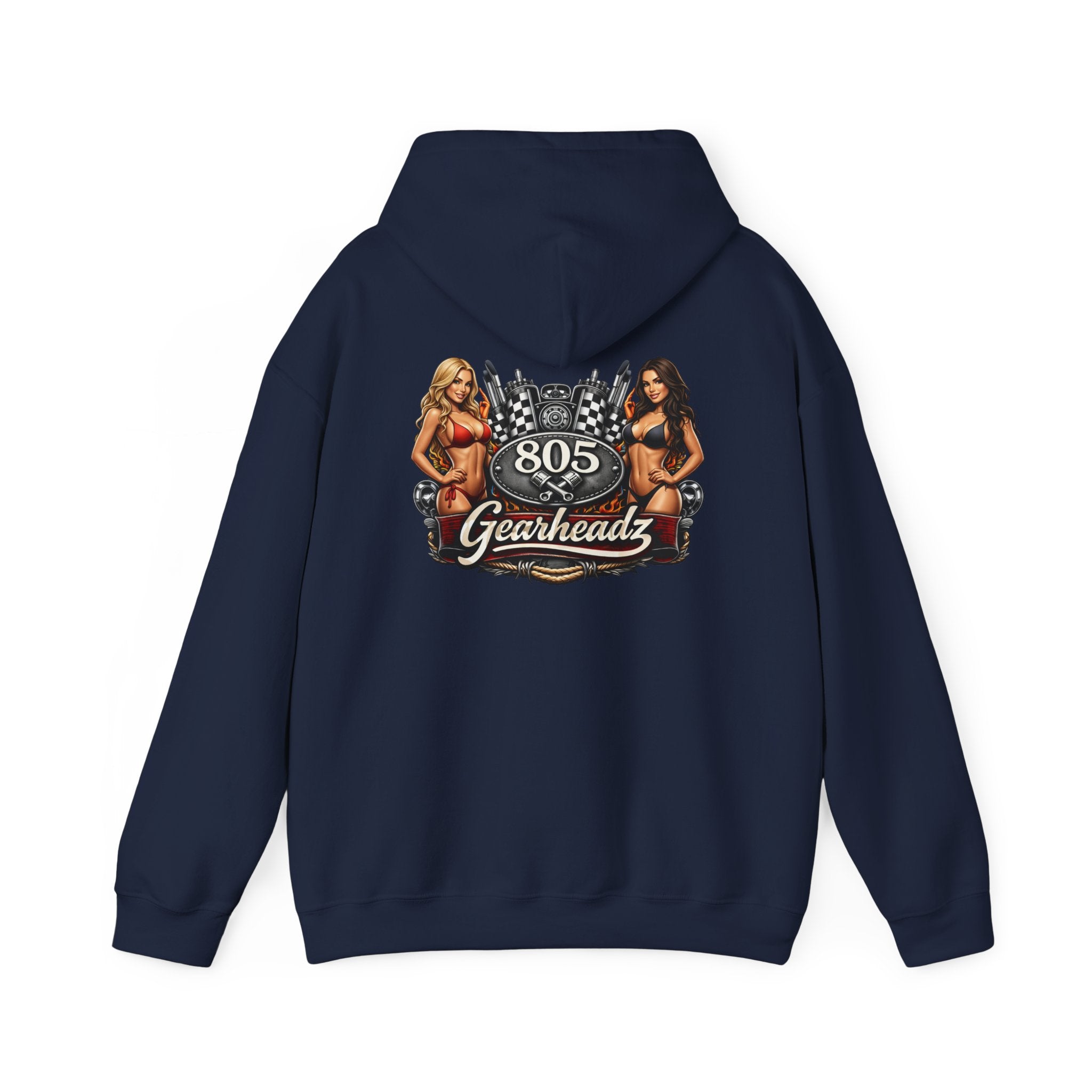 805 Gearheadz Hoodie – Vintage Pinup Car Club Racing Logo