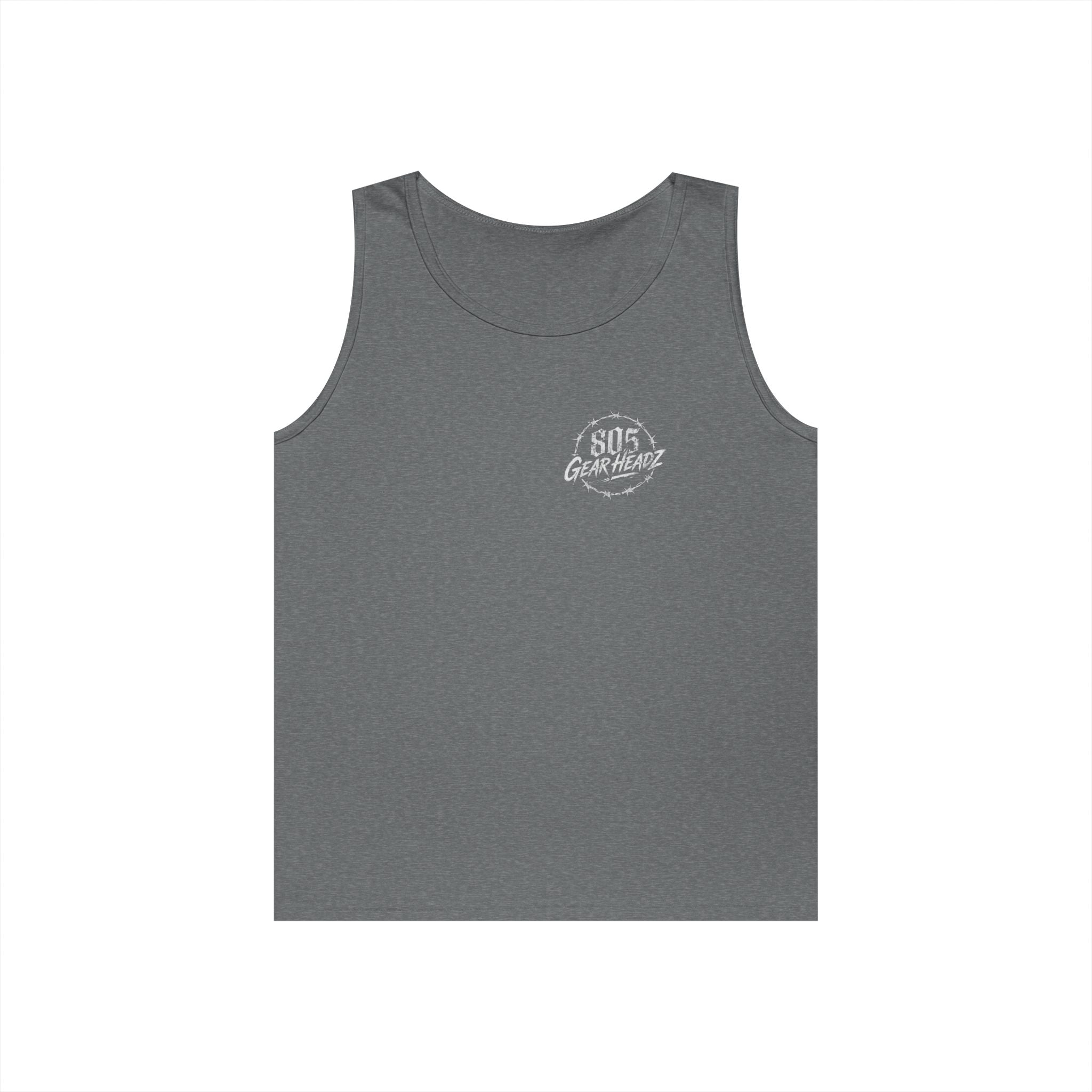 805 Gearheadz Tank Top — Barbed Wire Logo Muscle Tee for Car Enthusiasts