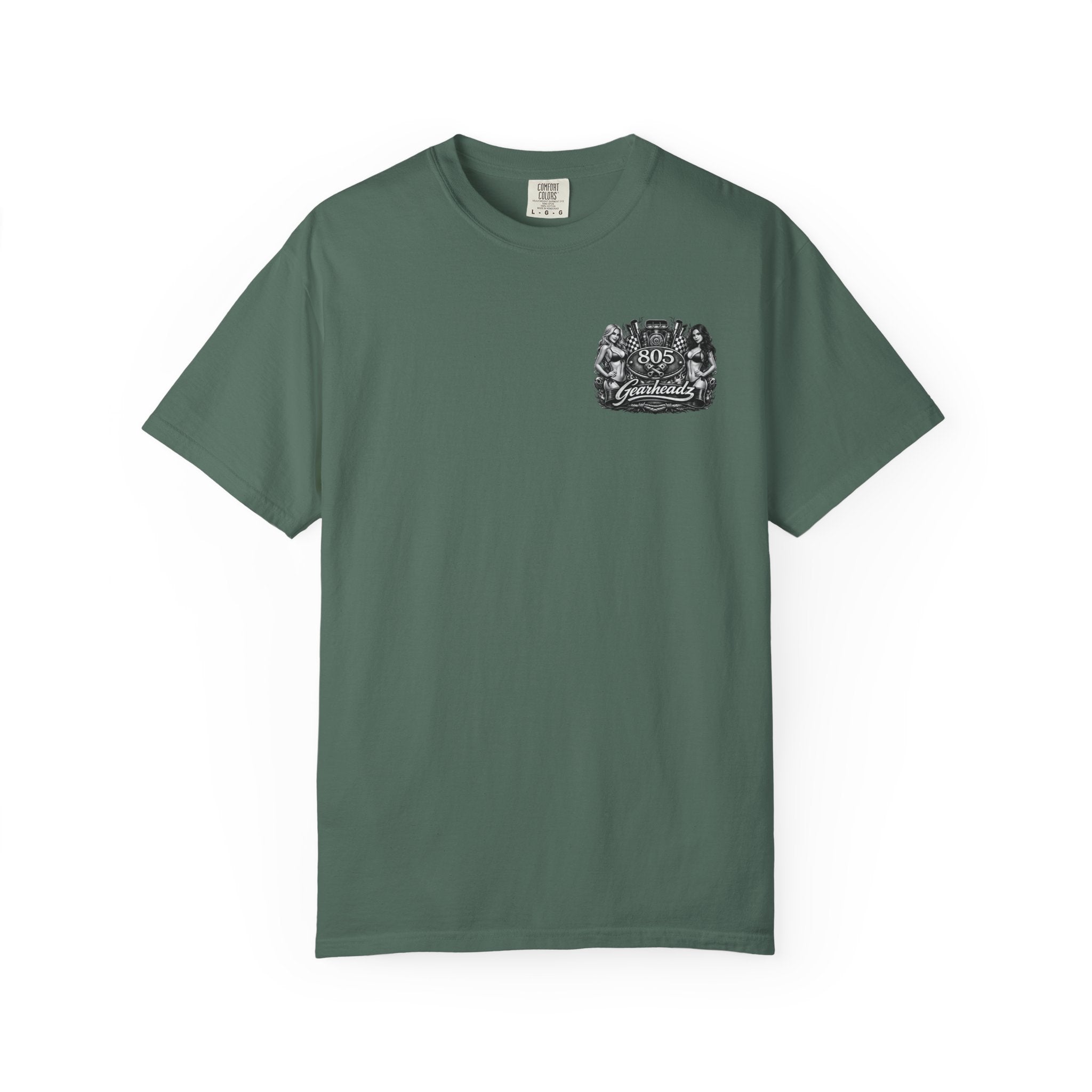 805 Gearheadz Motorcar T-Shirt — Retro Pinup Engine Graphic