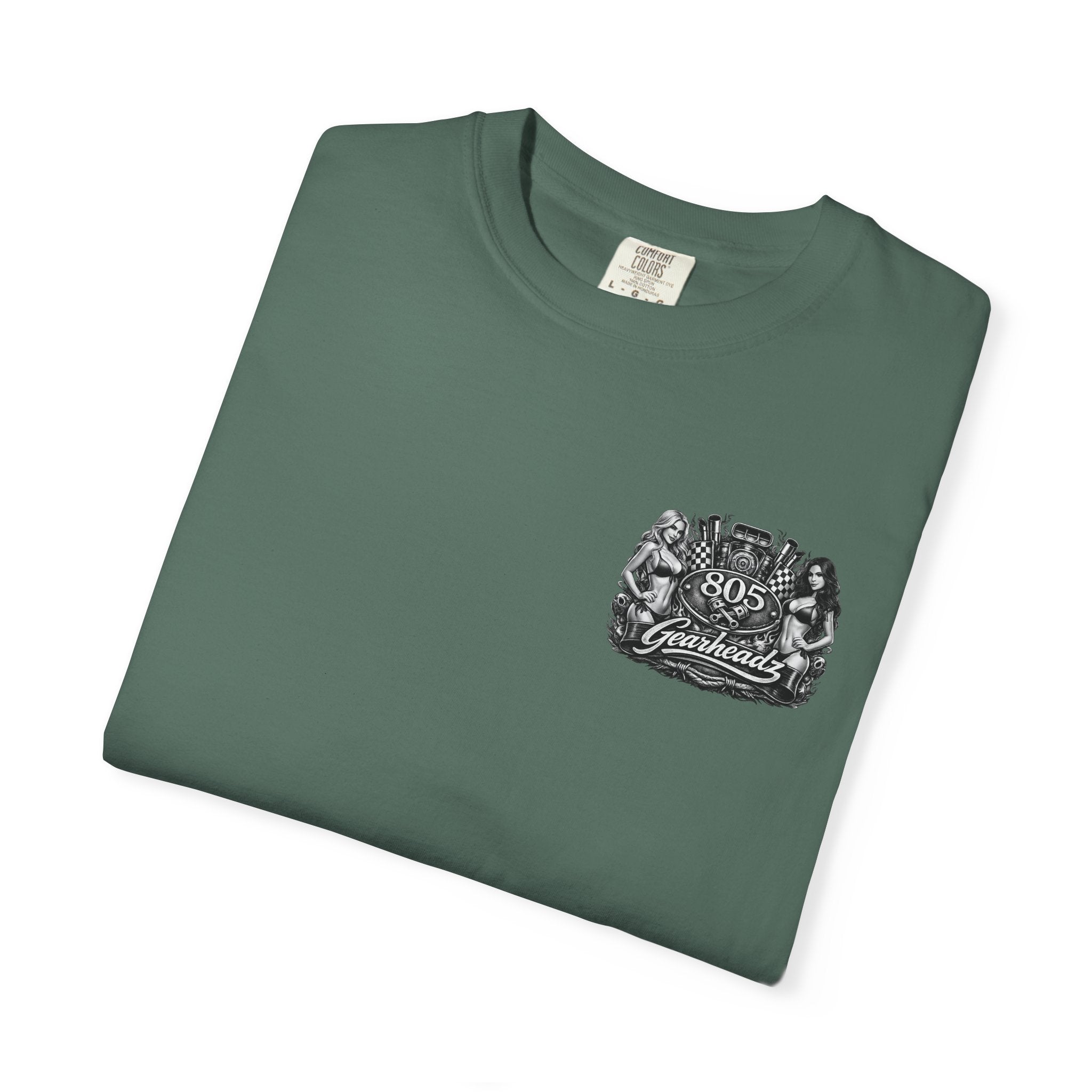 805 Gearheadz Motorcar T-Shirt — Retro Pinup Engine Graphic